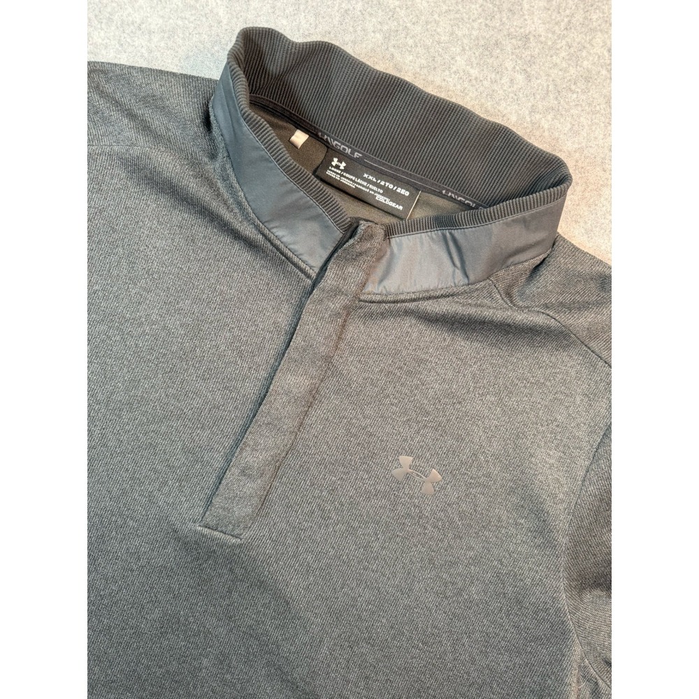 Under Armour Golf Mens XXL ColdGear 1/4 Zip Pullover Charcoal Gray Heather Loose